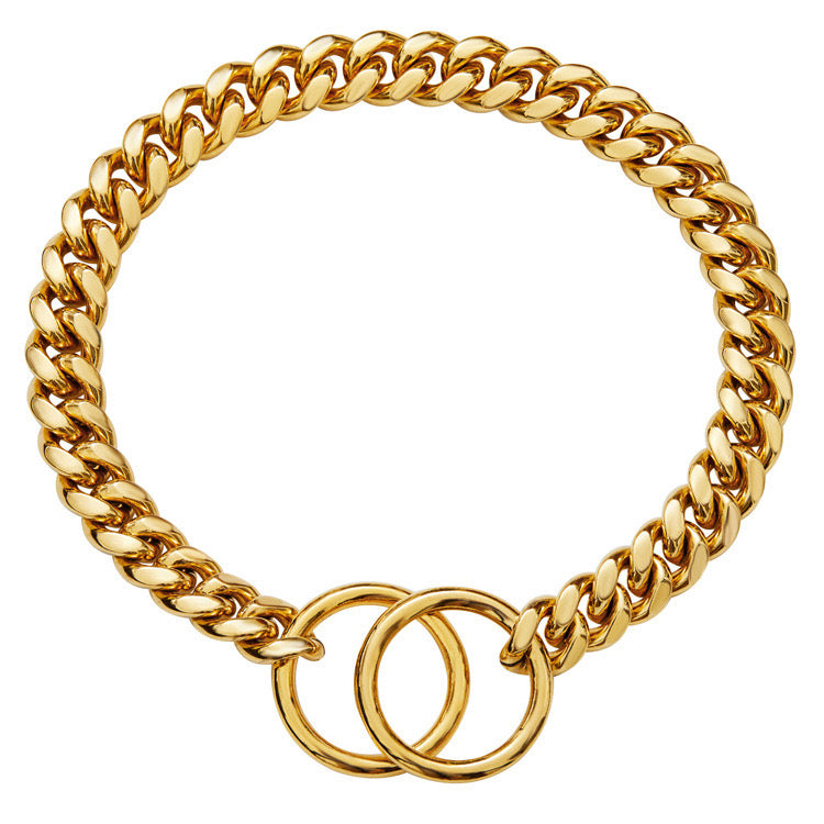 Dog Chain Gold Cuban Link Collar