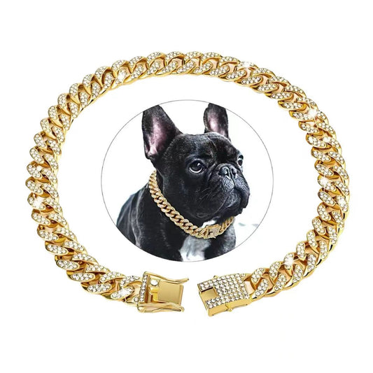 Fashion Cat and Dog Gold Chain Diamond Necklace