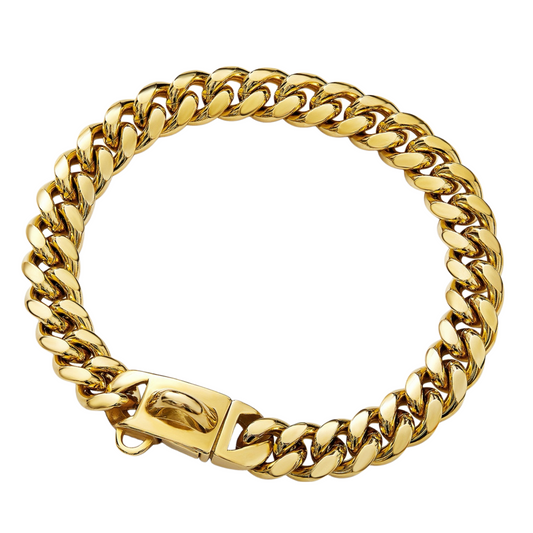 Gold Dog Chain Collar Cuban Link