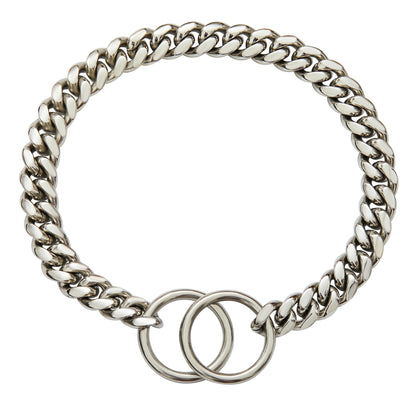 Dog Chain Silver Cuban Link Collar