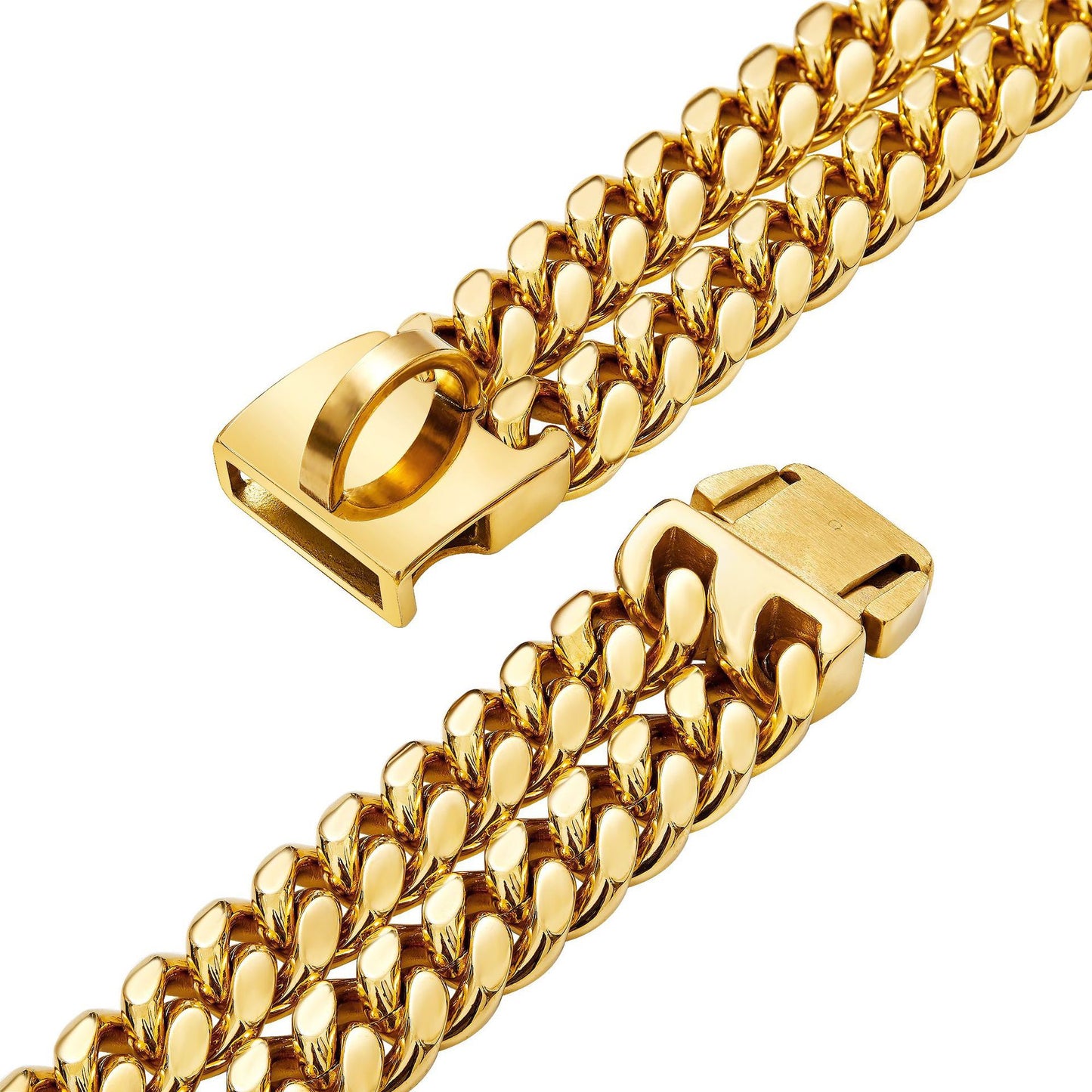 Dog Gold Chain Collar Cuba Link