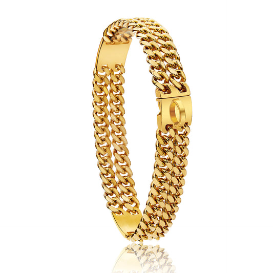 Dog Gold Chain Collar Cuba Link