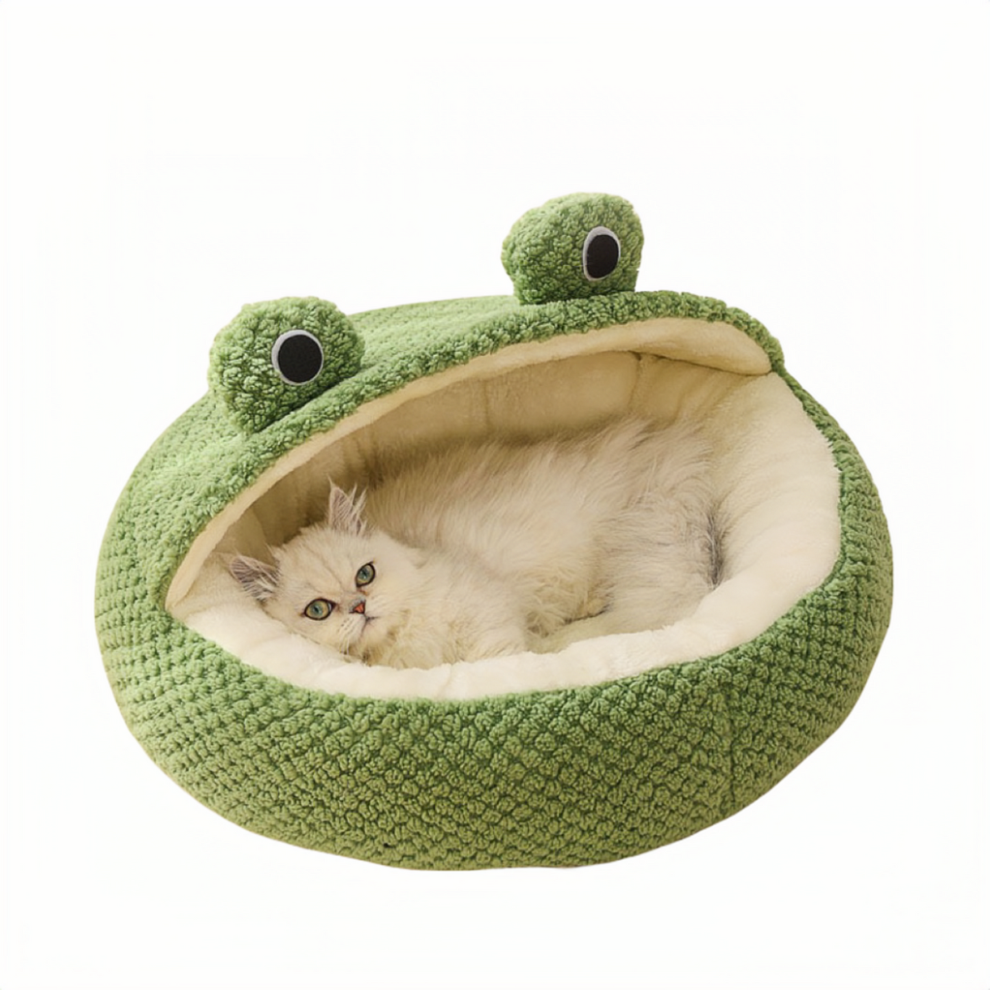 Cave Cat Bed Cute Frog Shape Design Soft Plush High Quality Cotton Pet Bed