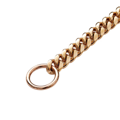 Rose Gold Dog Chain Cuban Link Collar