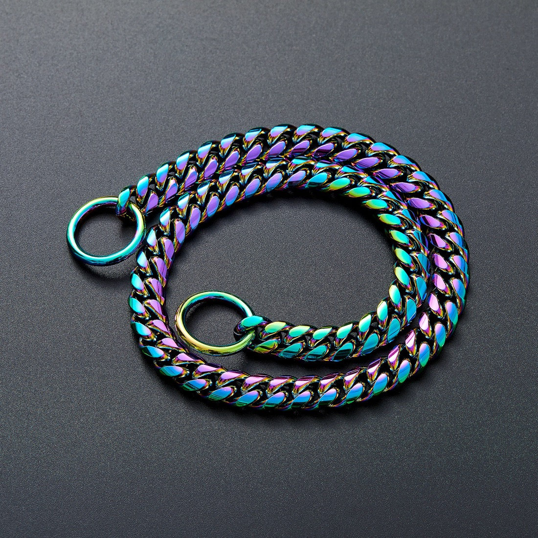 Colored Dog Chain Cuban Link Collar
