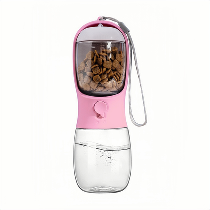 Pet Dog Water Bottle Multifunctional and Portable Travel Water Dispenser with Food Container